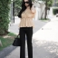 เสื้อเกาหลี พร้อมส่ง เสื้อไขว้อก ลายทาง