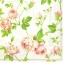 แนวภาพดอกไม้ Rambling Rose กุหลาบเลื้อย พื้นขาว เป็นภาพเต็มแผ่น กระดาษแนพกิ้นสำหรับทำงาน เดคูพาจ Decoupage Paper Napkins ขนาด 33X33cm