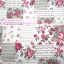 ผ้า Cotton พิมพ์ลาย สำหรับทำงานฝีมือ หรือบุชิ้นงาน - ลาย กุหลาบแดงบน patchwork โทนเขียว