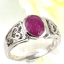 SKJewelryfactory แหวนเงินแท้ ฝังพลอยทับทิมแท้ ตัวเรือนฉลุลายสวยงาม ER01746-RBY