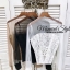 เสื้อเกาหลี พร้อมส่ง เสื้อแขนยาวซีทรู ช่วงบนไหล่