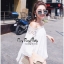 พร้อมส่ง เสื้อทรงปาดไหล่ เล่นลายลูกไม้ฉลุยางยืด