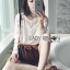 พร้อมส่ง เสื้อผ้าลูกไม้ตัดต่อเนื้อผ้าสไตล์เฟมินีน