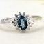 SKJewelryfactory แหวนเงินแท้ ฝังพลอยลอนดอนบลูโทปาซแท้ สไตล์เรียบหรู ER01419-LBT