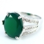 SKJewelryFactory แหวนพลอยแท้ สีเขียวเม็ดใหญ่ แหวนเงินแท้ 92.5% ฝังพลอยกรีนอะเกทแท้ ER02151-GAG