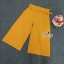 พร้อมส่ง เสื้อลายขวางอัดย่นโทนสีเหลืองไล่สีครีมน้ำตาล