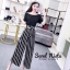 เสื้อผ้าเกาหลี พร้อมส่ง เสื้อแขนสั้น+กางเกงขาขาว
