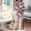 เสื้อเกาหลี พร้อมส่ง เสื้อเชิ้ต แขนยาวพิมลายดอกไม้