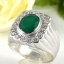 SKJewelryFactory แหวนชาย พลอยแท้ สีเขียวมรกต ล้อมเพชร MR00391-GAG