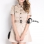 พร้อมส่ง mini dress แขนสั้น สีครีม