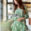 พร้อมส่ง เพลย์สูทสีเขียวมิ้นท์พิมพ์ลายดอกเดซี่