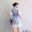 ชุดเดรสเกาหลี พร้อมส่ง Dress ยีนส์ คอปก