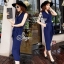 พร้อมส่ง จั้มสูทขายาวเหนือข้อ แขนกุด คอวี