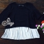 พร้อมส่ง เสื้อคอกลมแขนยาวทรงหลวมๆ ปล่อยๆ
