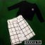 พร้อมส่ง เสื้อกับกระโปรงลายตาราง
