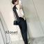 เสื้อผ้าเกาหลี พร้อมส่ง เสื้อกับกางเกงทรงขาเดฟ