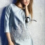 พร้อมส่ง mini dress สี ฟ้า/ชมพู แขนยาวงานสวยเนี๊ยบ