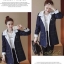 เสื้อเกาหลี พร้อมส่ง เสื้อยีนส์ ทรง a สีเข้ม