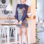 เดรสเกาหลี พร้อมส่ง เสื้อคอปกกับเดรสสายเดี่ยว