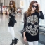 พร้อมส่ง เสื้อเชิ้ตสกรีนลายหัวกะโหลกใหญ่ๆ