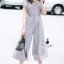 พร้อมส่ง จั๊มสูทกางเกงทรงขาบาน แต่งคอสูท