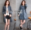 พร้อมส่ง เชิ้ตเดรสผ้าเดนิมสไตล์สปอร์ตเฟมินีน