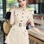 พร้อมส่ง mini dress แขนสั้น สีครีม