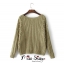 เสื้อเกาหลี พร้อมส่ง เสื้อไหมพรม คอปาด