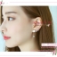 SK019 ต่างหูแฟชั่น ตุ้มหู สีเงิน แต่งรูปดอกไม้ สวยน่ารัก