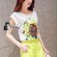 พร้อมส่ง เสื้อแขนสั้นคอกลมสีขาว ปริ้นลายกลางตัวเสื้อ