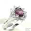 SKJewelryFactory แหวนพลอยโรโดไลท์ การ์เน็ตแท้ สีแดงอมม่วง พลอยสวย น้ำใส ล้อมเพชร ER01222-RGN