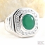 SKJewelryFactory แหวนชายล้อมเพชร พลอยกรีนอะเกทแท้ MR00538-GAG