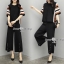 เสื้อผ้าเกาหลี พร้อมส่ง เสื้อ กับ กางเกงเอวขอบยาง ทรงขากว้าง