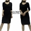 เดรสเกาหลี Dress ผ้าร่องไหมพรม พร้อมส่ง