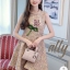 เดรสเกาหลี พร้อมส่ง เดรสผ้าทวีส ผ้าทอลายเนื้อชาแนล