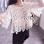 พร้อมส่ง เสื้อแขนศอกทอลายผ้าลูกไม้