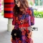 พร้อมส่ง เดรสพิมพ์ลายดอกไม้กราฟิกสีสดสไตล์ซัมเมอร์