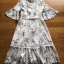 ชุดเดรสเกาหลี พร้อมส่ง เดรสยาว ผ้า Chiffon ลายดอกไม้