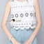 พร้อมส่ง เสื้อเนื้อผ้าลูกไม้ทอและฉลุเป็นลายโค้งเล็กๆ