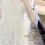 เสื้อแฟชั่น พร้อมส่ง เสื้อคอกลม แขน 3 ส่วน ฉลุลาย