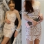 พร้อมส่ง มินิเดรสออกงานสวยหรู ใช้เนื้อผ้าลูกไม้ Valentino