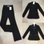 เสื้อผ้าเกาหลี พร้อมส่ง เสื้อสูท คอแต่งปกด้วยผ้าไหมเงา