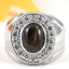 แหวนเงินแท้ 92.5% ฝังพลอยสตาร์แซฟไฟร์แท้ MR00352-SBT