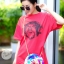 เสื้อเกาหลี พร้อมส่ง เสื้อยืด มี4สี เหลือง ชมพู เขียว แดง