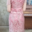 ชุดเดรสเกาหลี พร้อมส่ง Dress ลูกไม้แขนสั้น เงางาม นุ่ม