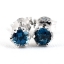 SKJewelryFactory ต่างหูพลอยลอนดอนบลูโทปาซแท้ สีฟ้าเข้ม EER00253-LBT