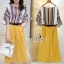 พร้อมส่ง เสื้อผ้าแฟชั่น เสื้ออัดพลีทเล็กลาย