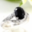 SKJewelryFactory แหวนนิลแท้ พลอยเม็ดเดี่ยว ตัวเรือนเงินแท้ 92.5% ER00027-ONX