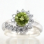 SKJewelryfactory แหวนเงินแท้ ฝังพลอยเพอริดอทแท้ล้อมเพชร ER01643-PDT
