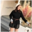 เสื้อเกาหลี พร้อมส่ง เสื้อไหมพรม คอแจกัน มี 4 สี